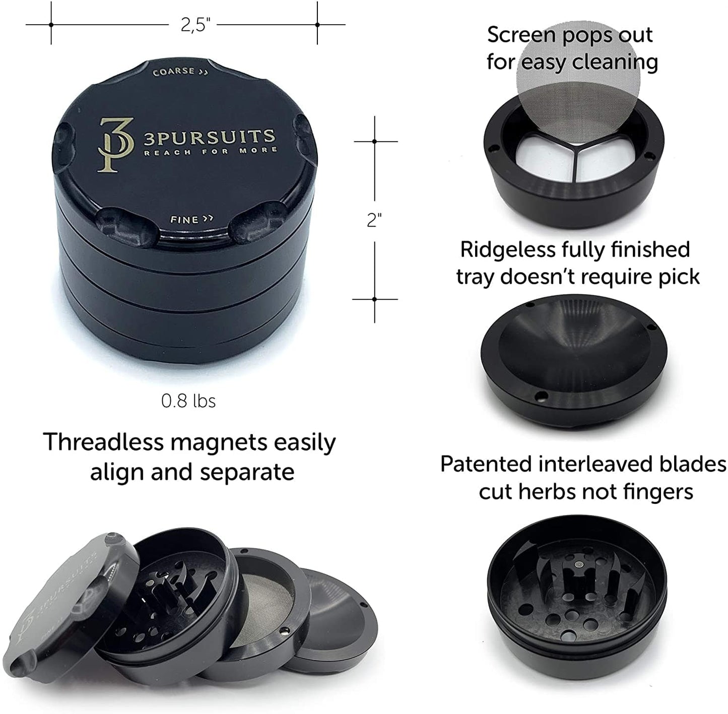 3Pursuits Aluminum Grinder